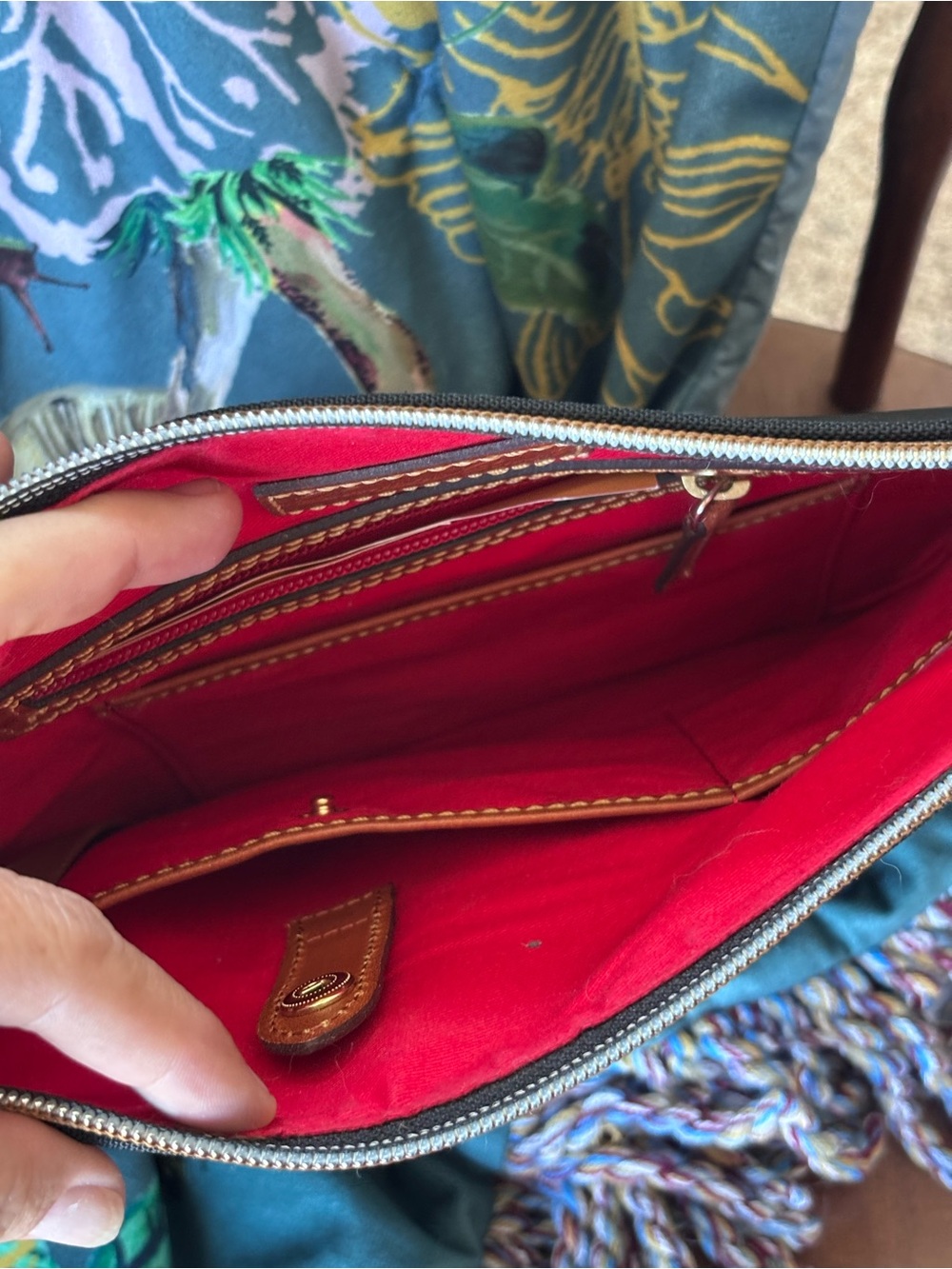 Dooney & Bourke Black Crossbody with Brown Leather Trim - Picture 5 of 6